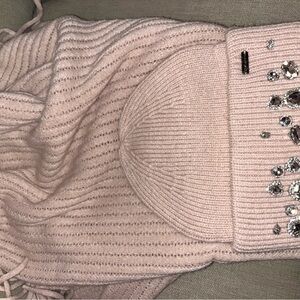 Steve Madden Pink Knit Scarf with Embellishments